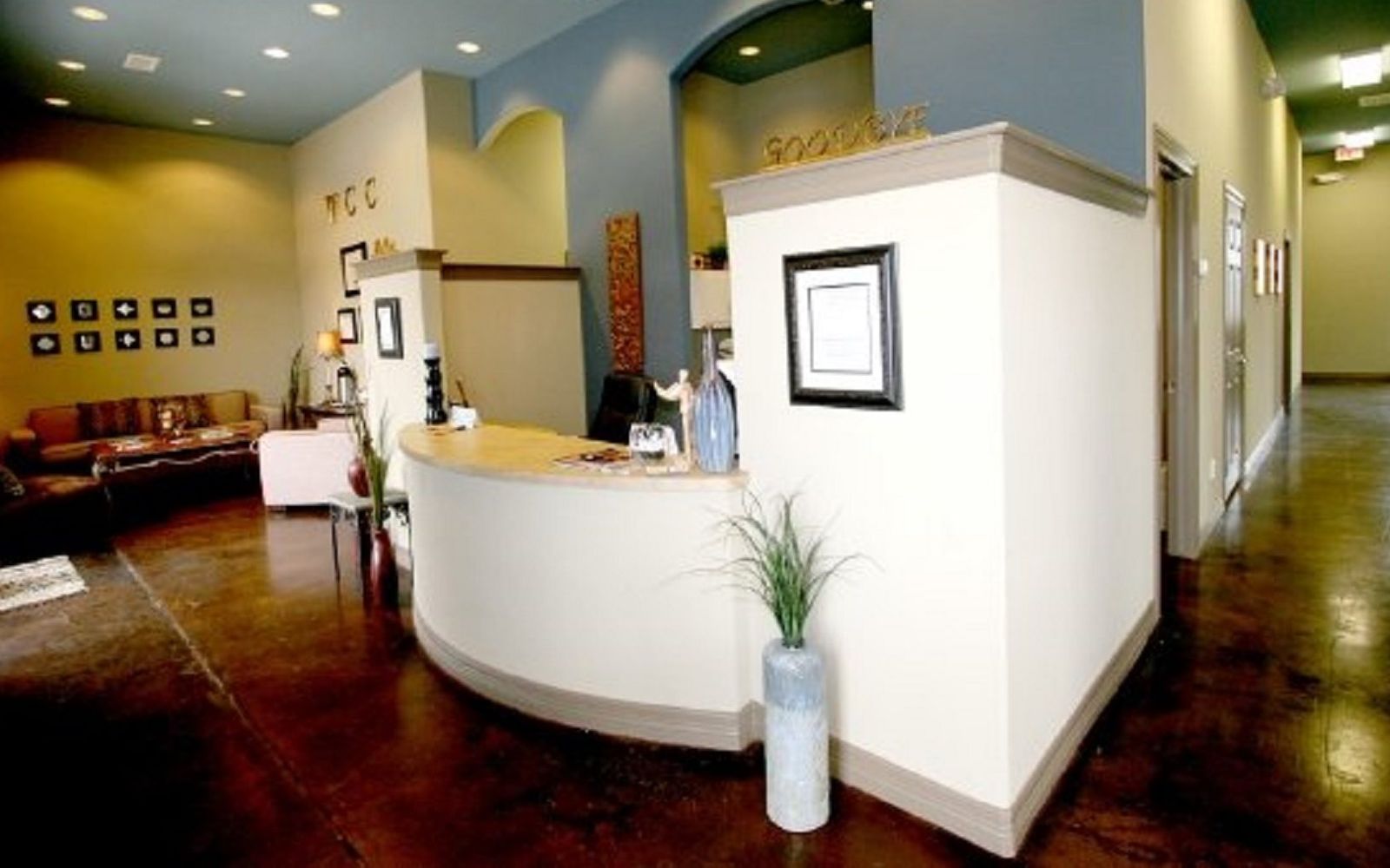 Reception area at Bridwell Wellness Center in Lake Jackson, Texas
