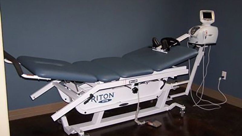 Triton DTS spinal decompression table at Bridwell Wellness Center